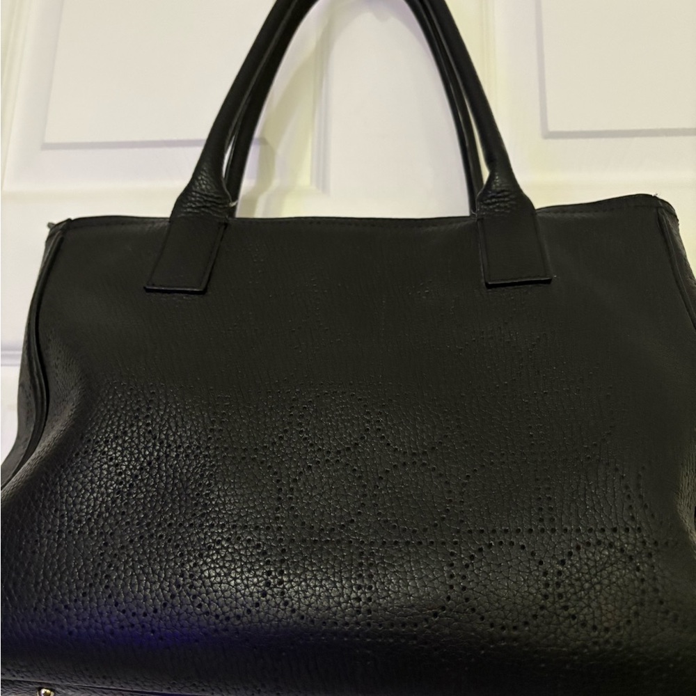 EUC Kate Spade Noel Rue Black Tote Perforated Pebbled Leather Handbag - Picture 9 of 15